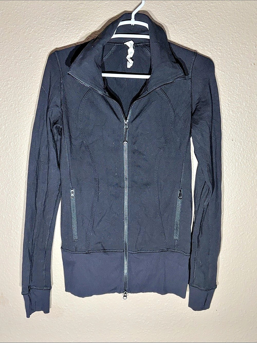 lululemon Nice Asana Jacket Black Zip Jacket Size 4